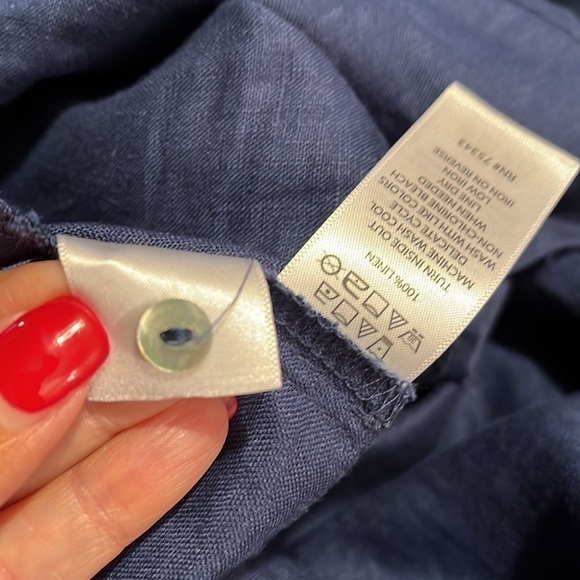 Antibes Blanc 100% Linen Blue Halter Dress NWOT Sz XS - Picture 7 of 7